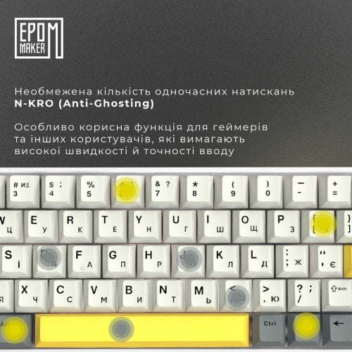 Купити Клавіатура EPOMAKER EP64 RGB Mechanical Mulan Switch Hot-Swap (EP64-W-M) White - ціна в Києві, Львові, Вінниці, Хмельницькому, Франківську, Україні | інтернет-магазин TELEMART.UA фото