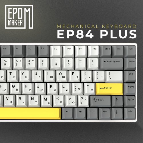 Купити Клавіатура EPOMAKER EP84 Plus RGB Mechanical Wisteria Linear Switch Hot-Swap (EP84-W-WL) White - ціна в Києві, Львові, Вінниці, Хмельницькому, Франківську, Україні | інтернет-магазин TELEMART.UA фото