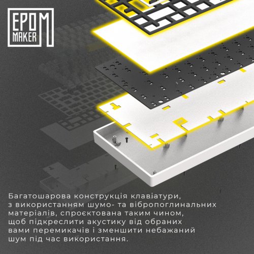 Купити Клавіатура EPOMAKER EP84 Plus RGB Mechanical Wisteria Linear Switch Hot-Swap (EP84-W-WL) White - ціна в Києві, Львові, Вінниці, Хмельницькому, Франківську, Україні | інтернет-магазин TELEMART.UA фото