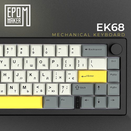 Купити Клавіатура EPOMAKER EK68 RGB Mechanical Budgerigar V2 Switch Hot-Swap (EK68-B-BV2) Black - ціна в Києві, Львові, Вінниці, Хмельницькому, Франківську, Україні | інтернет-магазин TELEMART.UA фото