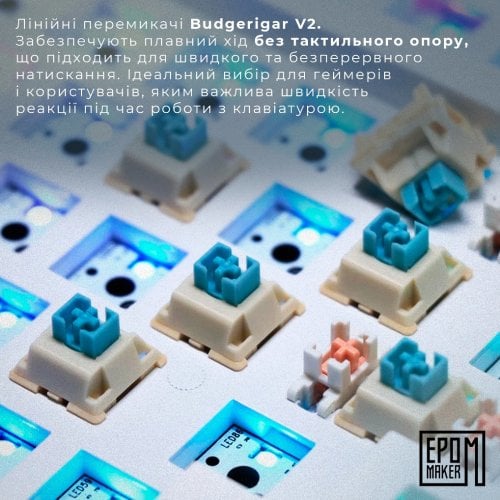 Купити Клавіатура EPOMAKER EK68 RGB Mechanical Budgerigar V2 Switch Hot-Swap (EK68-B-BV2) Black - ціна в Києві, Львові, Вінниці, Хмельницькому, Франківську, Україні | інтернет-магазин TELEMART.UA фото