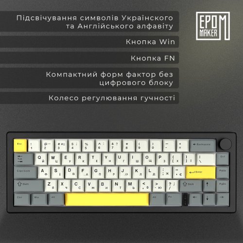 Купити Клавіатура EPOMAKER EK68 RGB Mechanical Budgerigar V2 Switch Hot-Swap (EK68-B-BV2) Black - ціна в Києві, Львові, Вінниці, Хмельницькому, Франківську, Україні | інтернет-магазин TELEMART.UA фото