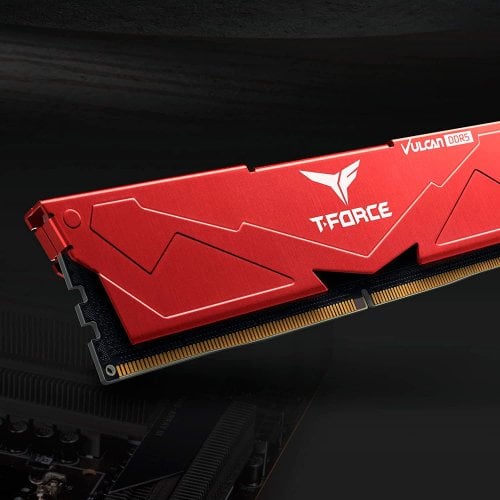 Купить ОЗУ Team DDR5 32GB (2x16GB) 6400MHz T-Force Vulcan Red (FLRD532G6400HC40BDC01) с проверкой совместимости: обзор, характеристики, цена в Киеве, Днепре, Одессе, Харькове, Украине | интернет-магазин TELEMART.UA фото