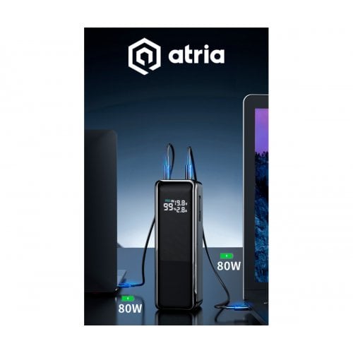 Купити Powerbank Atria WPD-160S 30000mAh 160W Black - ціна в Києві, Львові, Вінниці, Хмельницькому, Франківську, Україні | інтернет-магазин TELEMART.UA фото