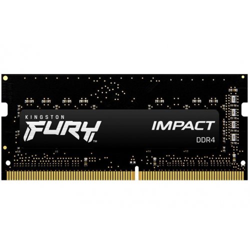 Уцінка озп Kingston SODIMM DDR4 16GB 3200Mhz FURY Impact Black (KF432S20IB/16) (вскрите пакування, 702411) купити з перевіркою сумісності: огляд, характеристики, ціна у Києві, Львові, Вінниці, Хмельницькому, Івано-Франківську, Україні | інтернет-магазин TELEMART.UA фото