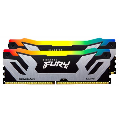 ОЗП Kingston CUDIMM DDR5 48GB (2x24GB) 8400Mhz FURY Renegade Silver/Black RGB (KF584CU40RSAK2-48) купити з перевіркою сумісності: огляд, характеристики, ціна у Києві, Львові, Вінниці, Хмельницькому, Івано-Франківську, Україні | інтернет-магазин TELEMART.UA фото