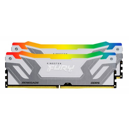 ОЗП Kingston CUDIMM DDR5 48GB (2x24GB) 8400Mhz FURY Renegade Silver/White RGB (KF584CU40RWAK2-48) купити з перевіркою сумісності: огляд, характеристики, ціна у Києві, Львові, Вінниці, Хмельницькому, Івано-Франківську, Україні | інтернет-магазин TELEMART.UA фото