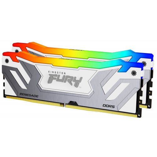 ОЗП Kingston CUDIMM DDR5 48GB (2x24GB) 8400Mhz FURY Renegade Silver/White RGB (KF584CU40RWAK2-48) купити з перевіркою сумісності: огляд, характеристики, ціна у Києві, Львові, Вінниці, Хмельницькому, Івано-Франківську, Україні | інтернет-магазин TELEMART.UA фото