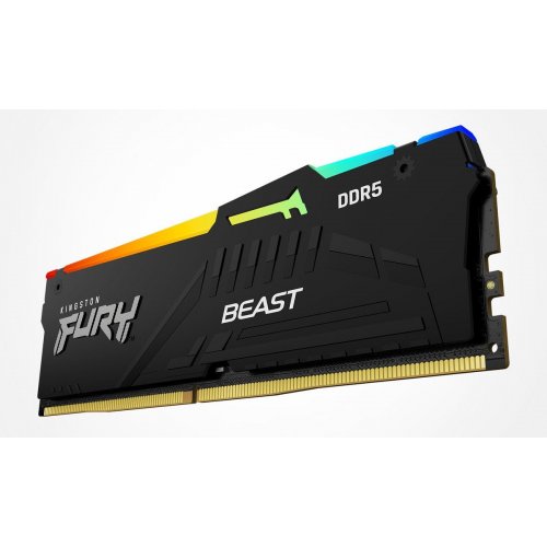 Купить ОЗУ Kingston DDR5 16GB 6000Mhz FURY Beast Black RGB (KF560C36BBE2A-16) с проверкой совместимости: обзор, характеристики, цена в Киеве, Днепре, Одессе, Харькове, Украине | интернет-магазин TELEMART.UA фото