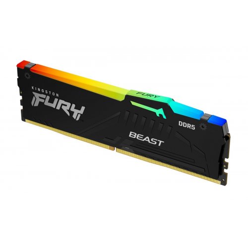 Купить ОЗУ Kingston DDR5 16GB 6000Mhz FURY Beast Black RGB (KF560C36BBE2A-16) с проверкой совместимости: обзор, характеристики, цена в Киеве, Днепре, Одессе, Харькове, Украине | интернет-магазин TELEMART.UA фото