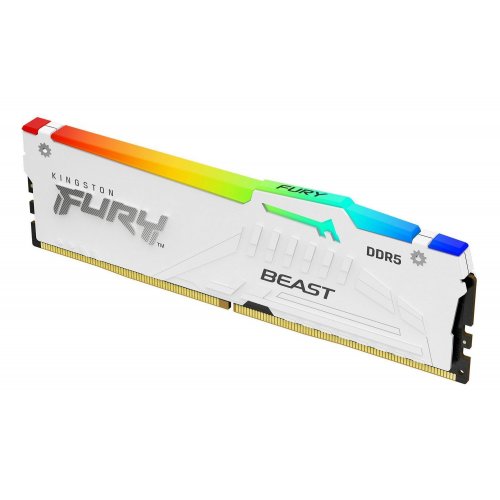 Купить ОЗУ Kingston DDR5 16GB 6000Mhz FURY Beast White RGB (KF560C36BWE2A-16) с проверкой совместимости: обзор, характеристики, цена в Киеве, Днепре, Одессе, Харькове, Украине | интернет-магазин TELEMART.UA фото