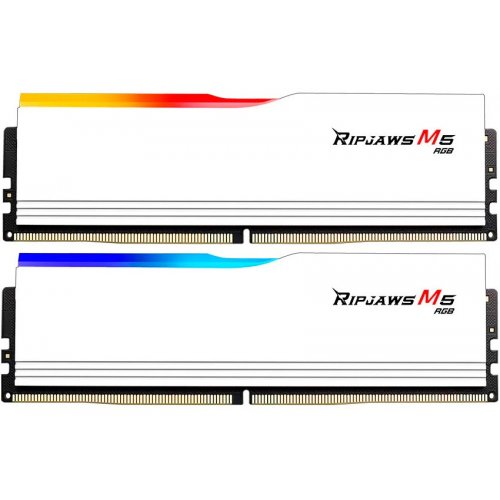 Купить ОЗУ G.Skill DDR5 48GB (2x24GB) 5200Mhz Ripjaws M5 RGB White (F5-5200J4040A24GX2-RM5RW) с проверкой совместимости: обзор, характеристики, цена в Киеве, Днепре, Одессе, Харькове, Украине | интернет-магазин TELEMART.UA фото