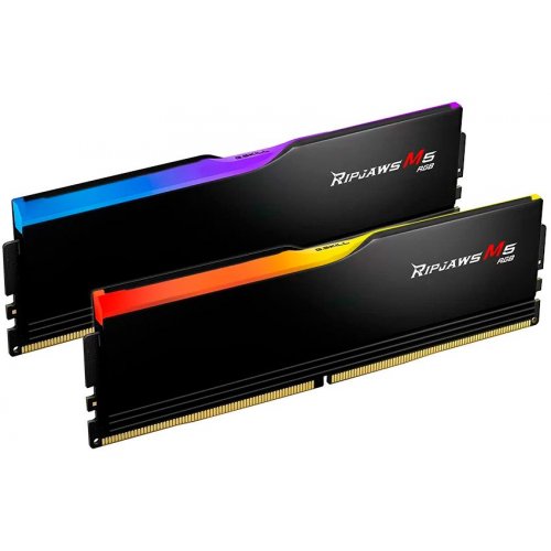 Купить ОЗУ G.Skill DDR5 48GB (2x24GB) 5200Mhz Ripjaws M5 RGB Black (F5-5200J4040A24GX2-RM5RK) с проверкой совместимости: обзор, характеристики, цена в Киеве, Днепре, Одессе, Харькове, Украине | интернет-магазин TELEMART.UA фото