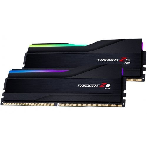 Купить ОЗУ G.Skill DDR5 48GB (2x24GB) 5600Mhz Trident Z5 RGB Black (F5-5600J4040D24GX2-TZ5RK) с проверкой совместимости: обзор, характеристики, цена в Киеве, Днепре, Одессе, Харькове, Украине | интернет-магазин TELEMART.UA фото