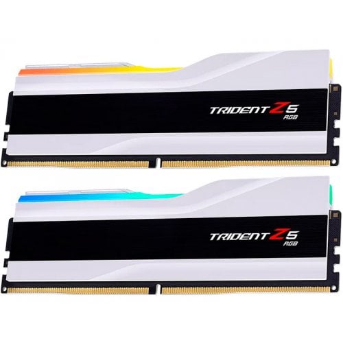 ОЗП G.Skill DDR5 32GB (2x16GB) 6400Mhz Trident Z5 RGB White (F5-6400J3039G16GX2-TZ5RW) купити з перевіркою сумісності: огляд, характеристики, ціна у Києві, Львові, Вінниці, Хмельницькому, Івано-Франківську, Україні | інтернет-магазин TELEMART.UA фото