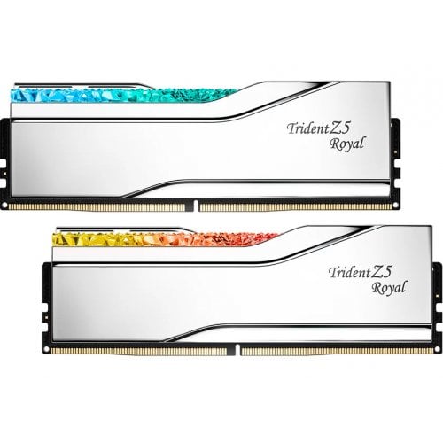 Купить ОЗУ G.Skill DDR5 32GB (2x16GB) 6400Mhz Trident Z5 Royal Silver (F5-6400J3039G16GX2-TR5S) с проверкой совместимости: обзор, характеристики, цена в Киеве, Днепре, Одессе, Харькове, Украине | интернет-магазин TELEMART.UA фото