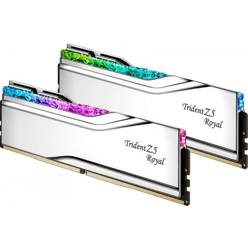 Купить ОЗУ G.Skill DDR5 32GB (2x16GB) 6400Mhz Trident Z5 Royal Silver (F5-6400J3039G16GX2-TR5S) с проверкой совместимости: обзор, характеристики, цена в Киеве, Днепре, Одессе, Харькове, Украине | интернет-магазин TELEMART.UA фото