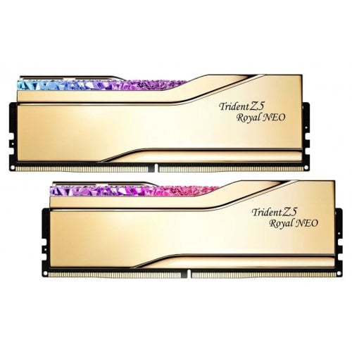 ОЗП G.Skill DDR5 32GB (2x16GB) 6000Mhz Trident Z5 Royal Neo Gold (F5-6000J2836G16GX2-TR5NG) купити з перевіркою сумісності: огляд, характеристики, ціна у Києві, Львові, Вінниці, Хмельницькому, Івано-Франківську, Україні | інтернет-магазин TELEMART.UA фото