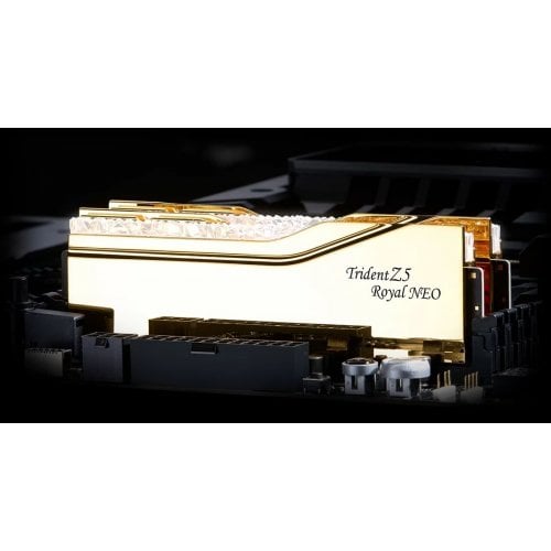 ОЗП G.Skill DDR5 32GB (2x16GB) 6000Mhz Trident Z5 Royal Neo Gold (F5-6000J2836G16GX2-TR5NG) купити з перевіркою сумісності: огляд, характеристики, ціна у Києві, Львові, Вінниці, Хмельницькому, Івано-Франківську, Україні | інтернет-магазин TELEMART.UA фото