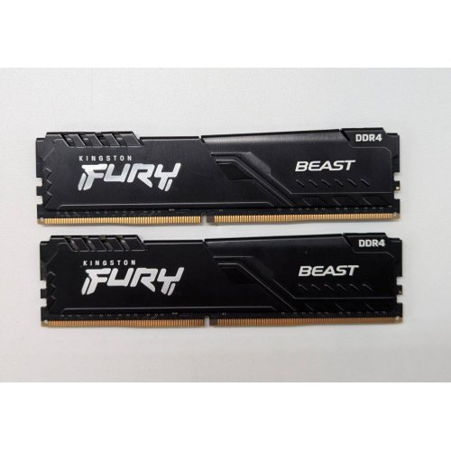 Озп Kingston DDR4 16GB (2x8GB) 3600Mhz FURY Beast Black (KF436C17BBK2/16) (Відновлено продавцем, 703736) купити з перевіркою сумісності: огляд, характеристики, ціна у Києві, Львові, Вінниці, Хмельницькому, Івано-Франківську, Україні | інтернет-магазин TELEMART.UA фото