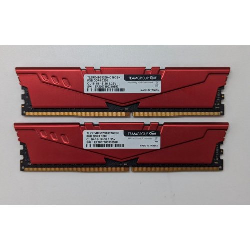 Озп Team DDR4 16GB (2x8GB) 3200Mhz T-Force Vulcan Z Red (TLZRD416G3200HC16CDC01) (Відновлено продавцем, 703747) купити з перевіркою сумісності: огляд, характеристики, ціна у Києві, Львові, Вінниці, Хмельницькому, Івано-Франківську, Україні | інтернет-магазин TELEMART.UA фото