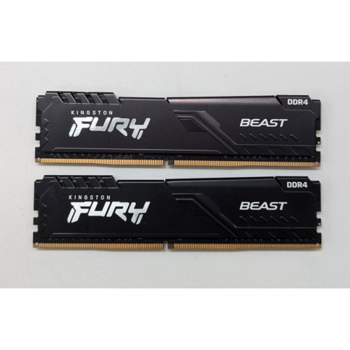 Озп Kingston DDR4 16GB (2x8GB) 3200Mhz FURY Beast Black (KF432C16BBK2/16) (Відновлено продавцем, 703767) купити з перевіркою сумісності: огляд, характеристики, ціна у Києві, Львові, Вінниці, Хмельницькому, Івано-Франківську, Україні | інтернет-магазин TELEMART.UA фото