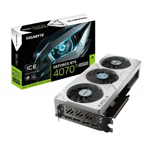 Купить Уценка видеокарта Gigabyte GeForce RTX 4070 Ti SUPER EAGLE ICE OC 16384MB (GV-N407TSEAGLEOC ICE-16GD) (Повреждена упаковка, 704076) с проверкой совместимости: обзор, характеристики, цена в Киеве, Днепре, Одессе, Харькове, Украине | интернет-магазин TELEMART.UA фото