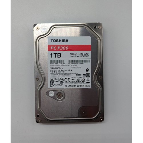 Жорсткий диск Toshiba P300 1TB 64MB 7200RPM 3.5" (HDWD110UZSVA) (Відновлено продавцем, 704117) купити з перевіркою сумісності: огляд, характеристики, ціна у Києві, Львові, Вінниці, Хмельницькому, Івано-Франківську, Україні | інтернет-магазин TELEMART.UA фото