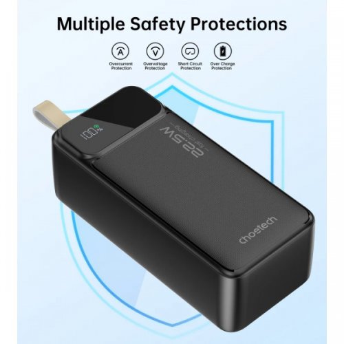 Купити Powerbank Choetech B731 40000mAh 22.5W (B731-ACBK) Black - ціна в Києві, Львові, Вінниці, Хмельницькому, Франківську, Україні | інтернет-магазин TELEMART.UA фото