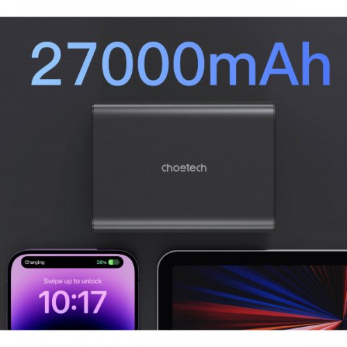 Купить Powerbank Choetech B635 27000mAh 222.5W (B635-BK) Black - цена в Харькове, Киеве, Днепре, Одессе
в интернет-магазине Telemart фото