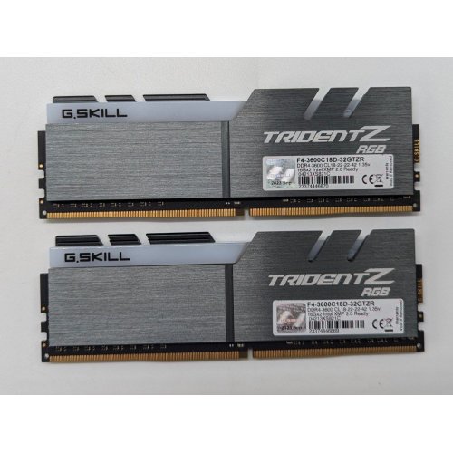 Озп G.Skill DDR4 32GB (2x16GB) 3600Mhz Trident Z RGB (F4-3600C18D-32GTZR) (Відновлено продавцем, 704213) купити з перевіркою сумісності: огляд, характеристики, ціна у Києві, Львові, Вінниці, Хмельницькому, Івано-Франківську, Україні | інтернет-магазин TELEMART.UA фото