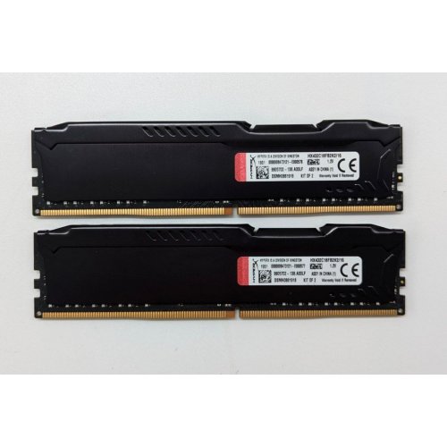 Озп Kingston DDR4 16GB (2x8GB) 3200Mhz HyperX Fury Black (HX432C18FB2K2/16) (Відновлено продавцем, 704217) купити з перевіркою сумісності: огляд, характеристики, ціна у Києві, Львові, Вінниці, Хмельницькому, Івано-Франківську, Україні | інтернет-магазин TELEMART.UA фото