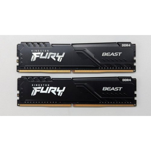 Озп Kingston DDR4 16GB (2x8GB) 3200Mhz FURY Beast Black (KF432C16BBK2/16) (Відновлено продавцем, 704292) купити з перевіркою сумісності: огляд, характеристики, ціна у Києві, Львові, Вінниці, Хмельницькому, Івано-Франківську, Україні | інтернет-магазин TELEMART.UA фото