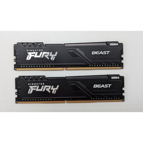 Озп Kingston DDR4 16GB (2x8GB) 3200Mhz FURY Beast Black (KF432C16BBK2/16) (Відновлено продавцем, 704330) купити з перевіркою сумісності: огляд, характеристики, ціна у Києві, Львові, Вінниці, Хмельницькому, Івано-Франківську, Україні | інтернет-магазин TELEMART.UA фото