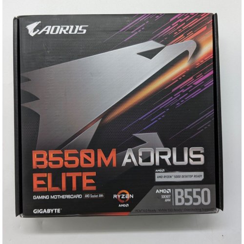 Материнська плата Gigabyte B550M AORUS ELITE (sAM4, AMD B550) (Відновлено продавцем, 704614) купити з перевіркою сумісності: огляд, характеристики, ціна у Києві, Львові, Вінниці, Хмельницькому, Івано-Франківську, Україні | інтернет-магазин TELEMART.UA фото