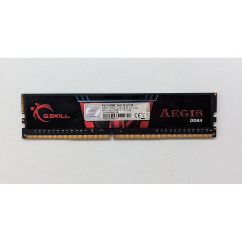 Озп G.Skill DDR4 8GB 3000Mhz Aegis (F4-3000C16S-8GISB) (Відновлено продавцем, 704615) купити з перевіркою сумісності: огляд, характеристики, ціна у Києві, Львові, Вінниці, Хмельницькому, Івано-Франківську, Україні | інтернет-магазин TELEMART.UA фото