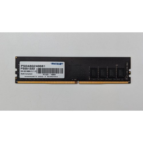 Озп Patriot DDR4 8GB 2400Mhz (PSD48G240081) (Відновлено продавцем, 704618) купити з перевіркою сумісності: огляд, характеристики, ціна у Києві, Львові, Вінниці, Хмельницькому, Івано-Франківську, Україні | інтернет-магазин TELEMART.UA фото