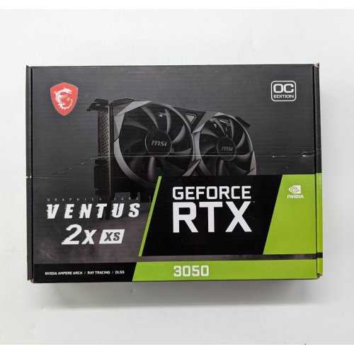 Купить Видеокарта MSI GeForce RTX 3050 VENTUS 2X XS 8192MB (RTX 3050 VENTUS 2X XS 8G) (Восстановлено продавцом, 704637) с проверкой совместимости: обзор, характеристики, цена в Киеве, Днепре, Одессе, Харькове, Украине | интернет-магазин TELEMART.UA фото