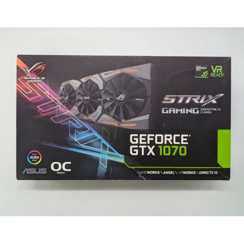 Відеокарта Asus ROG GeForce GTX 1070 STRIX OC 8192MB (STRIX-GTX1070-O8G-GAMING) (Відновлено продавцем, 704706) купити з перевіркою сумісності: огляд, характеристики, ціна у Києві, Львові, Вінниці, Хмельницькому, Івано-Франківську, Україні | інтернет-магазин TELEMART.UA фото