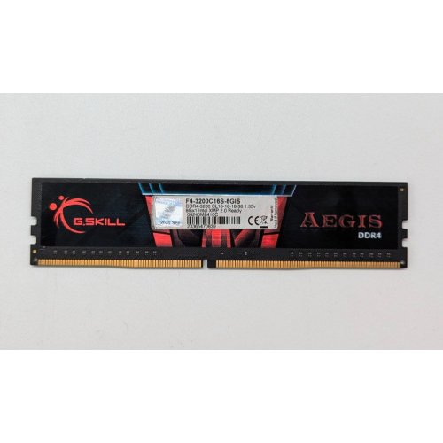 Озп G.Skill DDR4 8GB 3200Mhz Aegis (F4-3200C16S-8GIS) (Відновлено продавцем, 704711) купити з перевіркою сумісності: огляд, характеристики, ціна у Києві, Львові, Вінниці, Хмельницькому, Івано-Франківську, Україні | інтернет-магазин TELEMART.UA фото