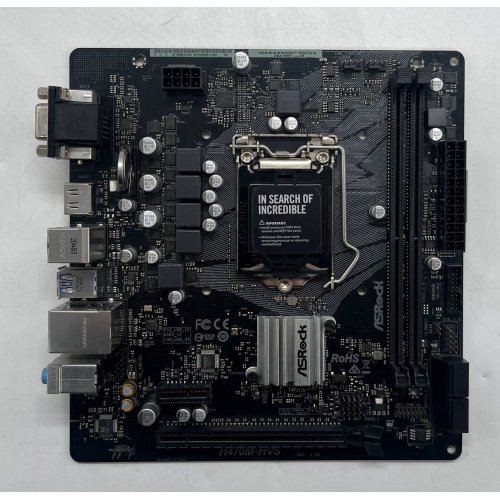 Материнська плата AsRock H470M-HVS (s1200, Intel H470) (Відновлено продавцем, 704808) купити з перевіркою сумісності: огляд, характеристики, ціна у Києві, Львові, Вінниці, Хмельницькому, Івано-Франківську, Україні | інтернет-магазин TELEMART.UA фото