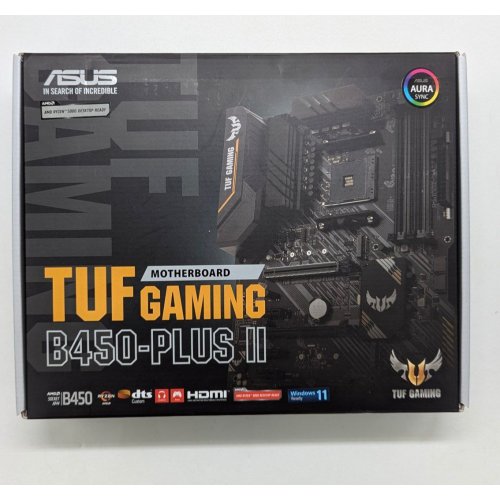 Материнська плата Asus TUF GAMING B450-PLUS II (sAM4, AMD B450) (Відновлено продавцем, 704809) купити з перевіркою сумісності: огляд, характеристики, ціна у Києві, Львові, Вінниці, Хмельницькому, Івано-Франківську, Україні | інтернет-магазин TELEMART.UA фото