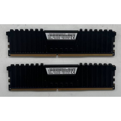 Озп Corsair DDR4 16GB (2x8GB) 3000Mhz Vengeance LPX (CMK16GX4M2D3000C16) Black (Відновлено продавцем, 704836) купити з перевіркою сумісності: огляд, характеристики, ціна у Києві, Львові, Вінниці, Хмельницькому, Івано-Франківську, Україні | інтернет-магазин TELEMART.UA фото