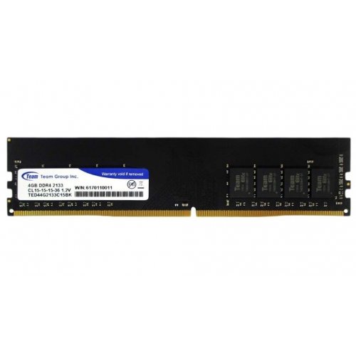 Озп Team DDR4 4GB 2133MHz Elite (TED44G2133C15BK) (Відновлено продавцем, 704849) купити з перевіркою сумісності: огляд, характеристики, ціна у Києві, Львові, Вінниці, Хмельницькому, Івано-Франківську, Україні | інтернет-магазин TELEMART.UA фото