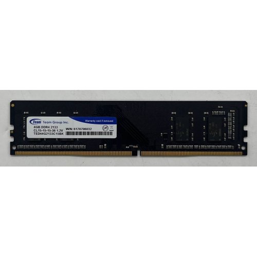 Озп Team DDR4 4GB 2133MHz Elite (TED44G2133C15BK) (Відновлено продавцем, 704849) купити з перевіркою сумісності: огляд, характеристики, ціна у Києві, Львові, Вінниці, Хмельницькому, Івано-Франківську, Україні | інтернет-магазин TELEMART.UA фото