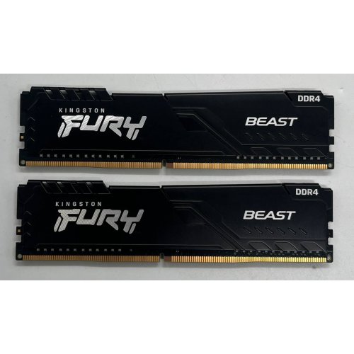 Озп Kingston DDR4 16GB (2x8GB) 3200Mhz FURY Beast Black (KF432C16BBK2/16) (Відновлено продавцем, 704851) купити з перевіркою сумісності: огляд, характеристики, ціна у Києві, Львові, Вінниці, Хмельницькому, Івано-Франківську, Україні | інтернет-магазин TELEMART.UA фото