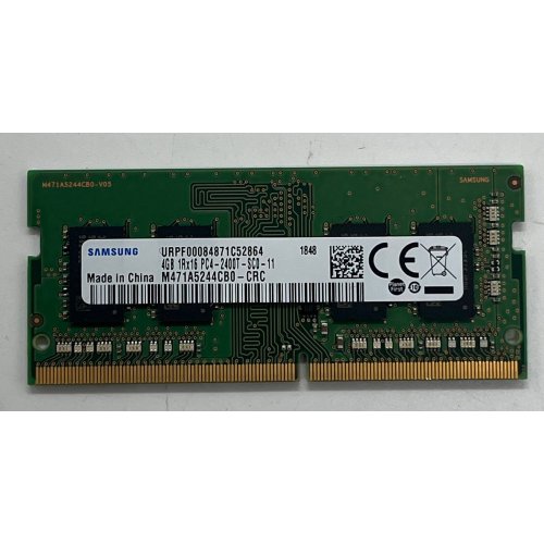 Озп Samsung SODIMM DDR4 4GB 2400Mhz (M471A5244CB0-CRC) (Відновлено продавцем, 704854) купити з перевіркою сумісності: огляд, характеристики, ціна у Києві, Львові, Вінниці, Хмельницькому, Івано-Франківську, Україні | інтернет-магазин TELEMART.UA фото