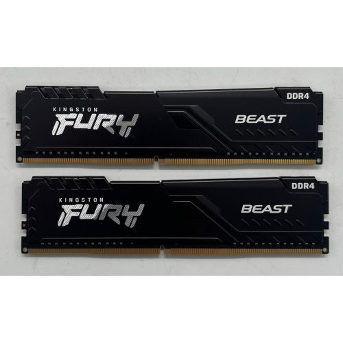 Озп Kingston DDR4 16GB (2x8GB) 3200Mhz FURY Beast Black (KF432C16BBK2/16) (Відновлено продавцем, 704865) купити з перевіркою сумісності: огляд, характеристики, ціна у Києві, Львові, Вінниці, Хмельницькому, Івано-Франківську, Україні | інтернет-магазин TELEMART.UA фото