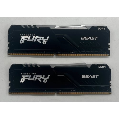 Озп Kingston DDR4 32GB (2x16GB) 3200Mhz FURY Beast RGB Black (KF432C16BB1AK2/32) (Відновлено продавцем, 705093) купити з перевіркою сумісності: огляд, характеристики, ціна у Києві, Львові, Вінниці, Хмельницькому, Івано-Франківську, Україні | інтернет-магазин TELEMART.UA фото