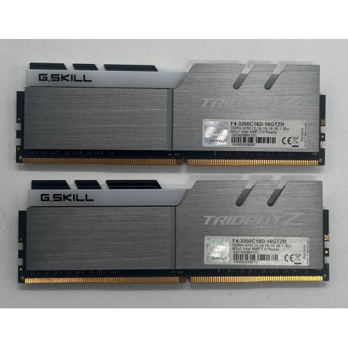 Озп G.Skill DDR4 16GB (2x8GB) 3200Mhz Trident Z RGB (F4-3200C16D-16GTZR) (Відновлено продавцем, 705094) купити з перевіркою сумісності: огляд, характеристики, ціна у Києві, Львові, Вінниці, Хмельницькому, Івано-Франківську, Україні | інтернет-магазин TELEMART.UA фото